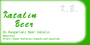 katalin beer business card